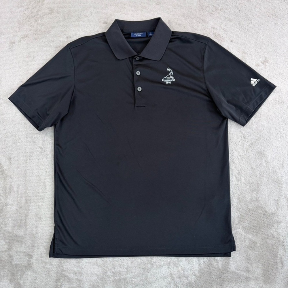 Pinehurts by Adidas Performance Golf Polo Shirt Black Men Medium PutterBoy NWOT